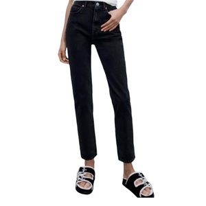 ZARA High Waisted Black Jeans US Size 0